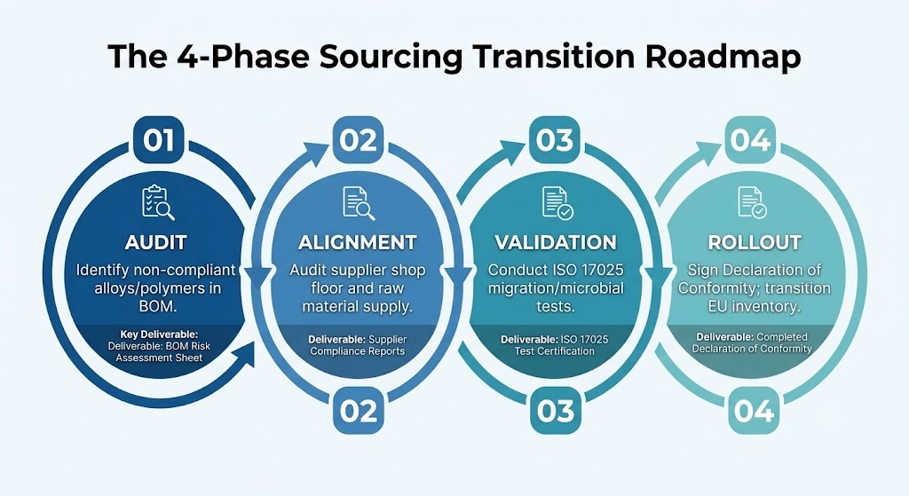 feuille de route de transition vers un approvisionnement en 4 phases
