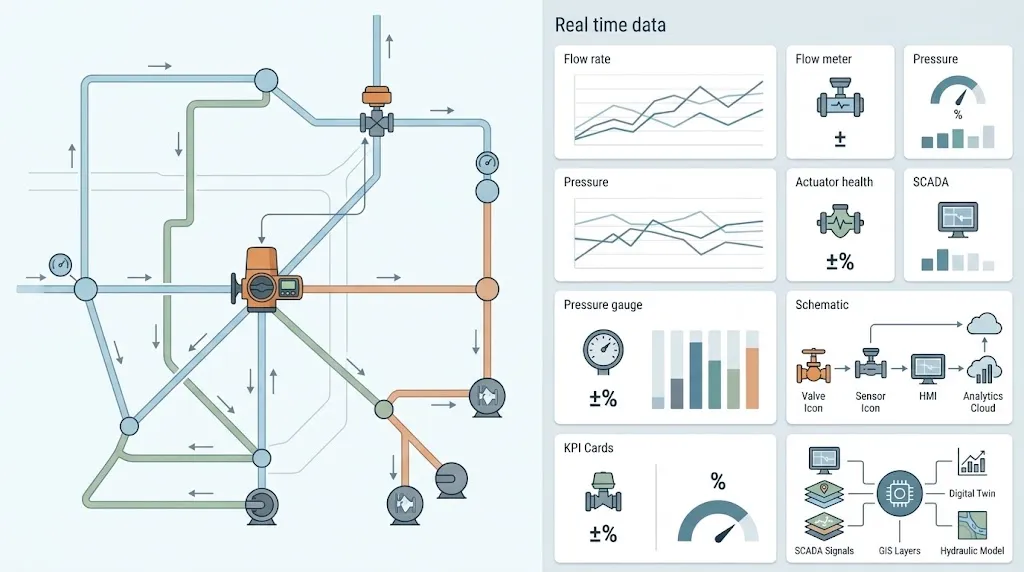 Digital twin dashboard for water distribution and valve asset management
